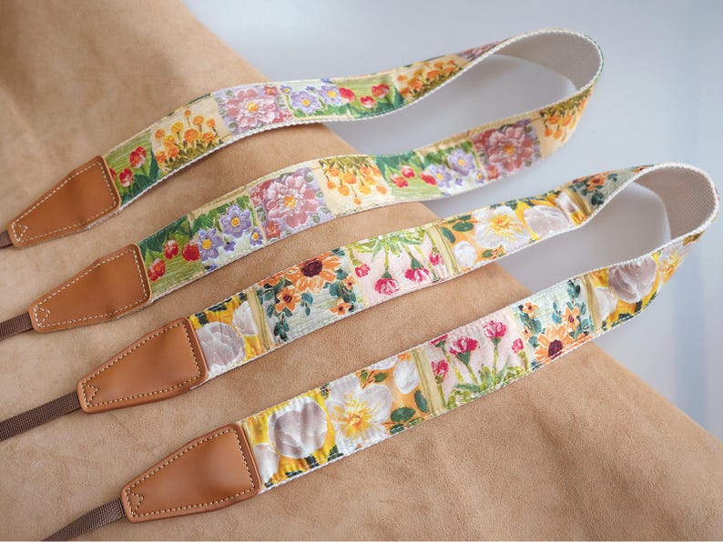 Painting Printed Camera Strap, Floral Camera Strap, Polaroid Camera Neck Strap, Camera Accessories, Gift for Photography Enthusiast